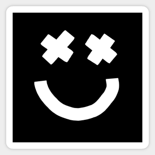 Express Yourself Minimal Happy Smiley Face with X Eyes Sticker